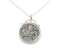 Solid Sterling Silver Cinch Pendant 1955 Lucky sixpence 70th Birthday plus a Sterling Silver 18in Chain