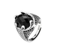 Solid Sterling Silver Ring Crown Onyx Black Oval Wedding Rings Nickel Free