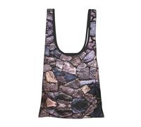 Solid Stonewall Art Print Foldable Reusable Grocery Bag Lightweight Shopping Tote for Groceries Travel Beach Eco-Friendly Compact Adventure Tote