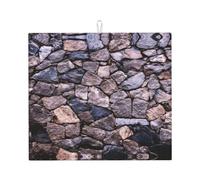Solid Stonewall Art Printing Cute Drying Mat for Kitchen Aesthetic Absorbent Drainer Mat Kitchen Drying Mat Easy to Clean
