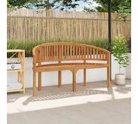 vidaXL Solid Teak Wood Banana Bench 151cm Patio Bench Outdoor Seating Garden