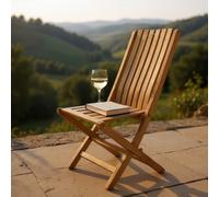 Solid Teak Garden Chair - High Back Folding Chair for Durable Outdoor Dining