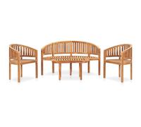 Solid Teak Wood Banana Garden Lounge Set 5 Piece Multi Sizes/Models vidaXL