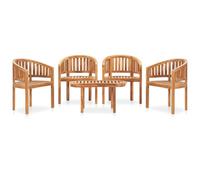 Solid Teak Wood Banana Garden Lounge Set 5 Piece Multi Sizes/Models vidaXL