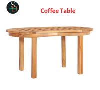 Solid Teak Wood Coffee Table 90Cm Garden Living Room Desk Outdoor vidaXL