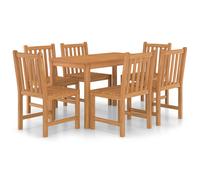 vidaXL 7 Piece Garden Dining Set 120x70 cm Solid Teak Wood