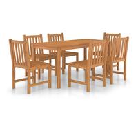 Solid Teak Wood Garden Dining Set Patio with/without Armrest 5/7 Piece vidaXL
