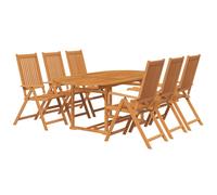 Solid Teak Wood Garden Dining Set Table 5/7 Piece Oval/Rectangular vidaXL