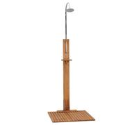 vidaXL Solid Teak Wood Garden Shower Freestanding Poolside Showering Stand