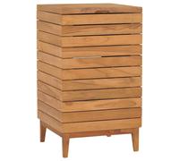 vidaXL Solid Teak Wood Laundry Basket Washing Box Bin Rope Basket Plant Stand