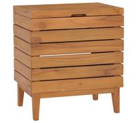 Solid Teak Wood Laundry Basket Washing Box Bin 40x30x45cm/40x40x70cm vidaXL