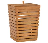 Solid Teak Wood Laundry Basket Washing Box Bin Clothes Chest Storage vidaXL