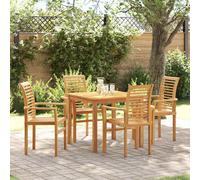 Solid Teak Wood Stacking Garden Chair Brown 62.5x54.5x95.5cm Outdoor Seating