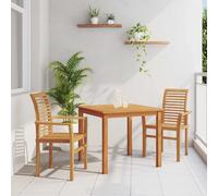 Solid Teak Wood Stacking Garden Chair Brown 62.5x54.5x95.5cm Outdoor Seating