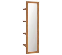vidaXL Wall Mirror With Shelves 30x30x120 cm Solid Teak Wood, Brown