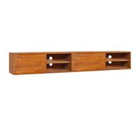 vidaXL Solid Teak Wood Wall-mounted TV Cabinet Sideboard Stereo Media Stand