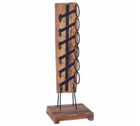 vidaXL Solid Teak Wood Wine Rack for 6 Bottles Champagne Organiser Holder