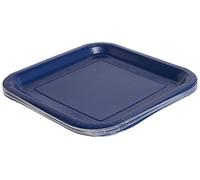 Solid True Navy Blue Square Paper Dinner Plates (22cm) Pack of 14 - Elegant Design, Perfect for Parties and Events