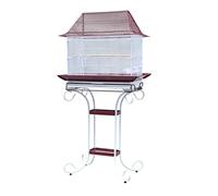 Solid Unique Flight Cage Large Creative Bird Cage Square Bird House Carrier Portable Durable Birdcages for Home Hotel (White)