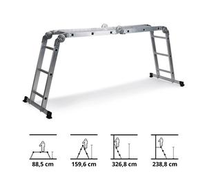 SOLID W3 | 12 Steps - Folding Ladder Aluminum