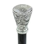 Solid Walking Cane Cavagnini with Pewter Handle and Beech Wood for Woman Real Customization Artisanal Made in Italy