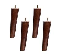 Solid Walnut Tapered M8 Replacement Feet for Sofa, Couch, TV Cabinet, Dining Table, Chair - 20cm Oblique Wooden Legs (Set of 4) for Enhanced Style and Stability