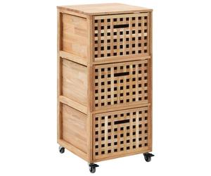 Solid Walnut Wood Bathroom Cabinet with Drawer Natural Wooden Sideboard vidaXL