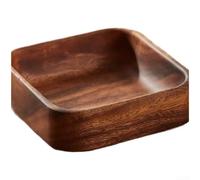 Solid Walnut Wood Dim Sum Plate - Minimalist Square Snack Tray for Tabletop Serving, Storage and Presentation - 13x13x4cm