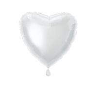 Solid White Heart Foil Balloon (45cm) 1 Count - Stunning and Romantic Love Celebration Decoration