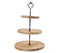 Solid Wood 3 Layer Cake Stand Round Sturdy Design(C) | Three tier design, large capacity for cupcakes, stable wooden structure, smooth edges, easy assembly