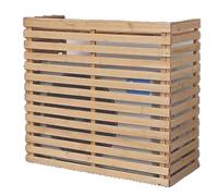 Solid Wood AC Fence Cover, Privacy Screen for Outdoor Units, Decorative Hide Enclosure with Top, Noise Reducing Shield for Patio, Garden, Backyard, Easy Assembly Weather Resistant Protection