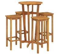 Solid Wood Acacia Bar Set Garden Outdoor Wooden Bistro Table and Chair vidaXL