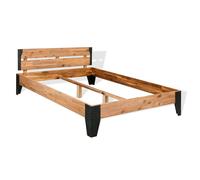 Solid Wood Acacia Bed Frame Steel Bedstead Bed Base 152x203/193x203 cm vidaXL
