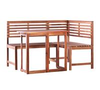 Solid Wood Acacia Bistro Set 2 Piece Wooden Furniture Set Brown/Grey vidaXL