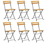 Solid Wood Acacia Folding Garden Chairs Steel Outdoor Dining Chair vidaXL