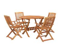Solid Wood Acacia Garden Dining Set 5 Piece Table with/without Armrest vidaXL