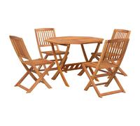 (without armrest) vidaXL Solid Wood Acacia Garden Dining Set 5 Piece Table with/without Armrest