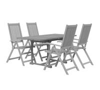 (5) vidaXL Solid Wood Acacia Garden Dining Set Table 5/7 Piece Oval/Rectangular