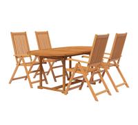 Solid Wood Acacia Garden Dining Set Table 5/7 Piece Oval/Rectangular vidaXL