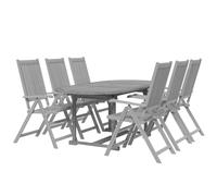 Solid Wood Acacia Garden Dining Set Table 5/7 Piece Oval/Rectangular vidaXL