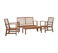 Solid Wood Acacia Garden Lounge Set 4 Pieces Table&Chair Multi Colours vidaXL
