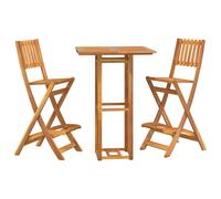 Solid Wood Acacia Outdoor Bar Set Patio Bistro Table Chair 3/5 Piece vidaXL