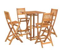 Solid Wood Acacia Outdoor Bar Set Patio Bistro Table Chair 3/5 Piece vidaXL