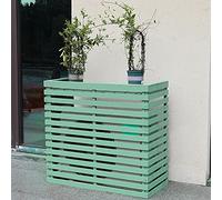 Solid Wood Air Conditioner Cover ShelfOutdoor Decorative Shield for Balcony Green 85x35x80cm Stylish Host Protection WeatherResistant Durable Design