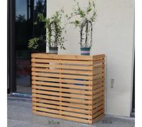 Solid Wood Air Conditioner Cover, Wooden Air Conditioner Cover Air Conditioning Frame, Flower Shelf Decorative Balcony, Outdoor Outdoor Host, Shielding Air Conditioning Cover(Color:A)