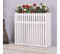 Solid Wood Air Conditioner Fence Screen - Anti-Corrosion Privacy Cover & Plant Stand for Outdoor Units - 100x30x60cm -& Stylish Air Con Hideaway