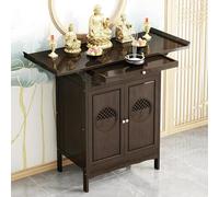 Solid Wood Altar Cabinet - Wall-Mounted Buddhist Shrine with Pull-Out Shelves & Storage for Home, Living Room, Study