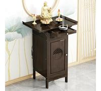 Solid Wood Altar Cabinet - Wall-Mounted Buddhist Shrine with Pull-Out Shelves & Storage for Home, Living Room, Study