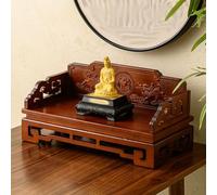 Solid wood altar table, personal shrine altar table, offering and meditation shrine for desks, carved Buddhist puja tables, for churches, shrines, temples, homes (50 x 25 x 11 cm)
