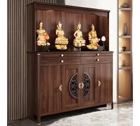 Solid Wood Altar Table with Storage Cabinet and Drawer, Meditation Pray Table for Buddhist Practices, 73" H x 61" L Perfect for Mindfulness and Reflection